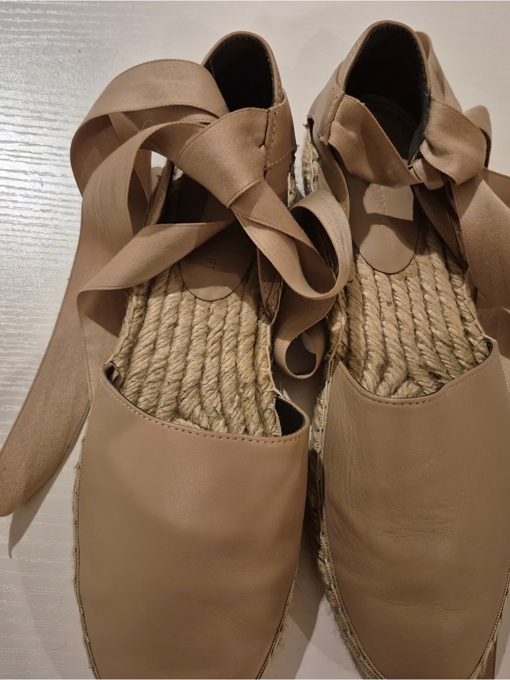 Rebecca Minkoff Beige Ankle-Tie Espadrille Flats Worn 1x LOVE THESE 🩷! - Picture 6 of 10
